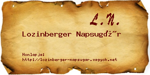 Lozinberger Napsugár névjegykártya